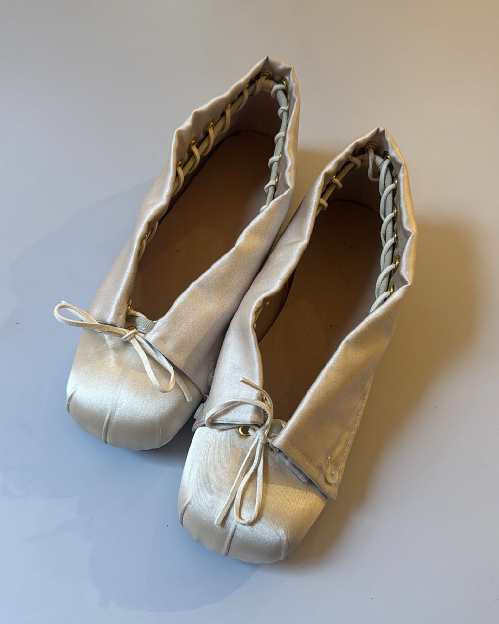 the CAMILLE ballerina flat in champagne