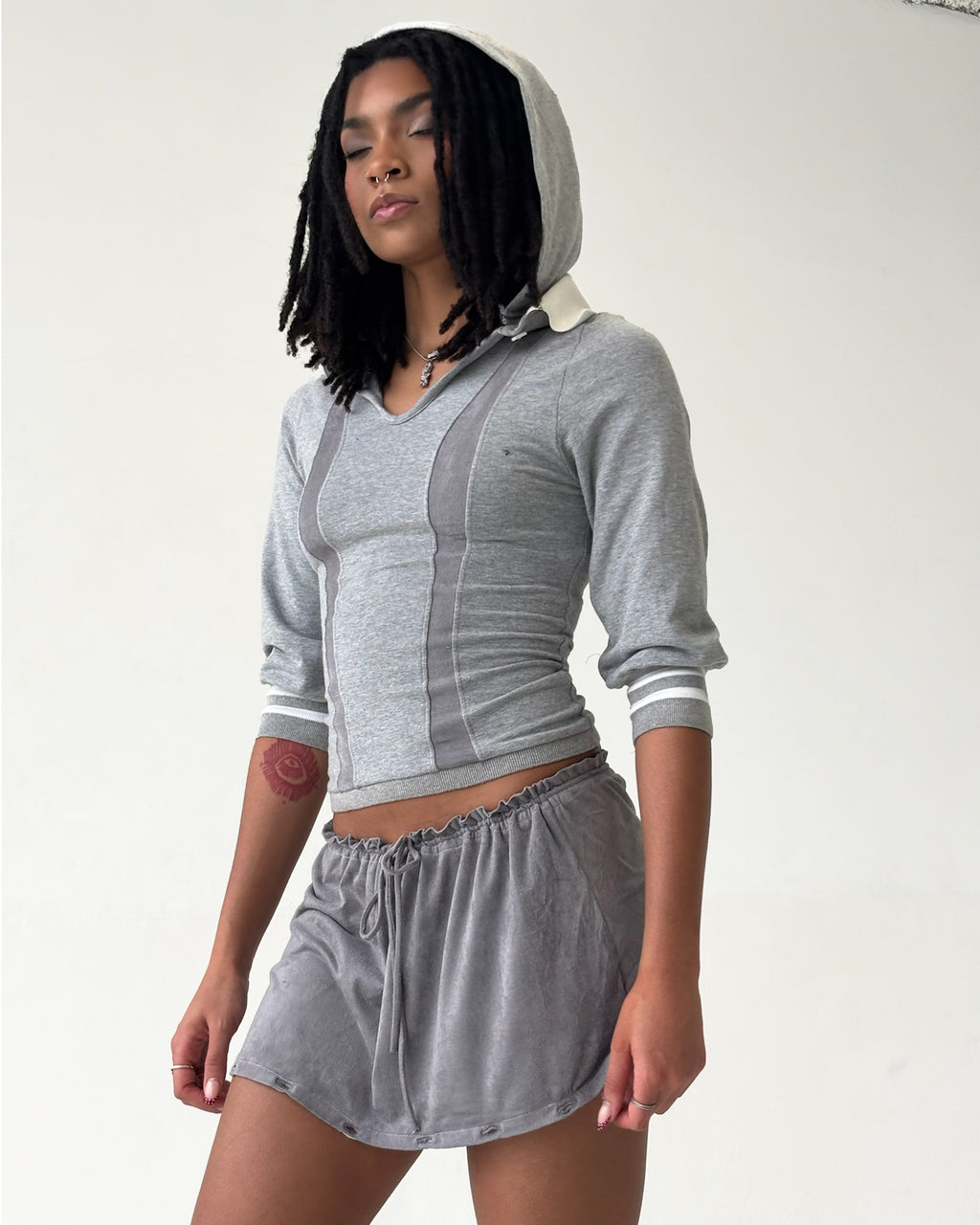 the SIREN polo hoodie in gray