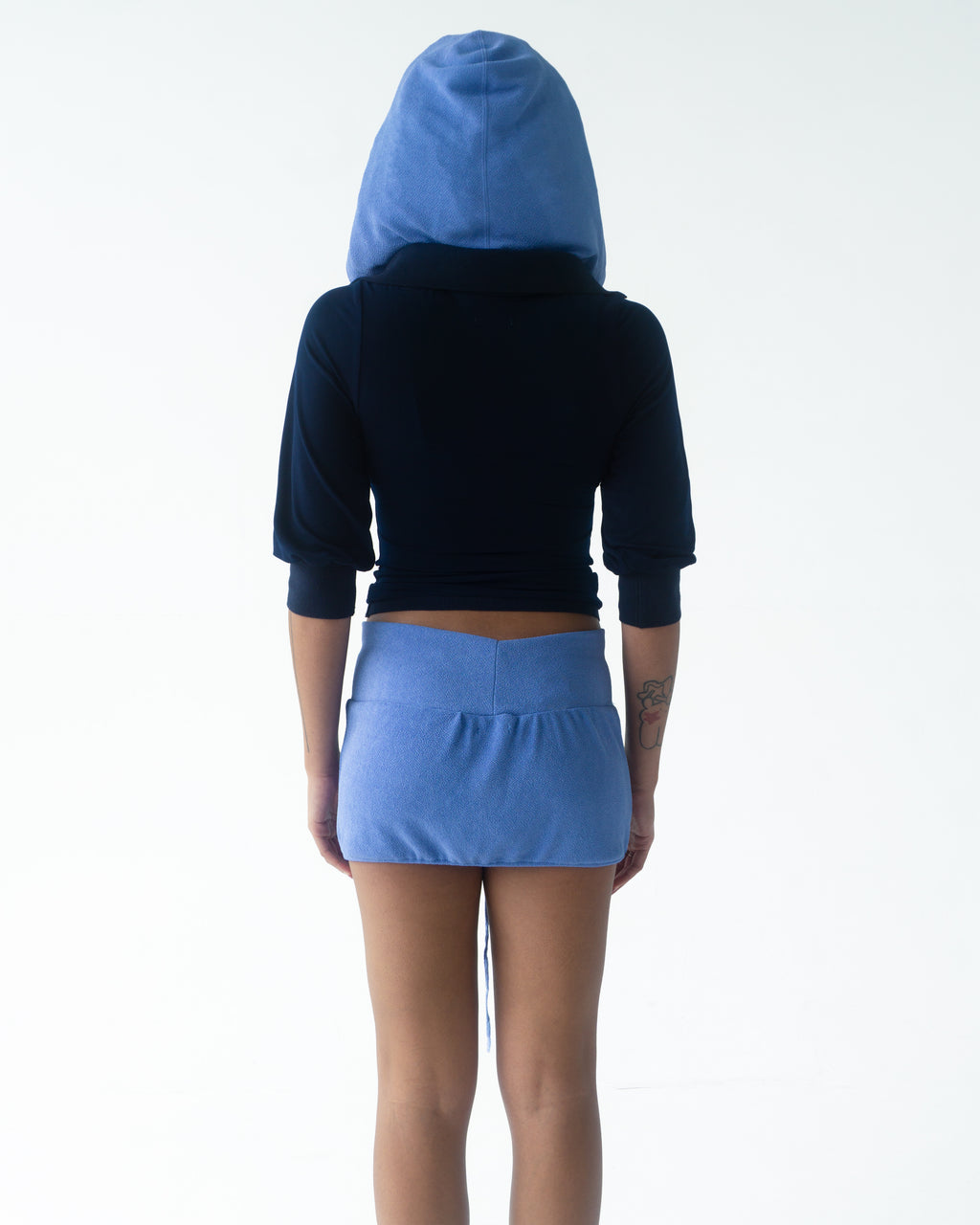 the SIREN polo hoodie in blue