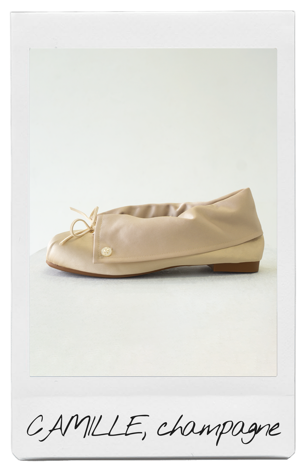 the CAMILLE ballerina flat in champagne