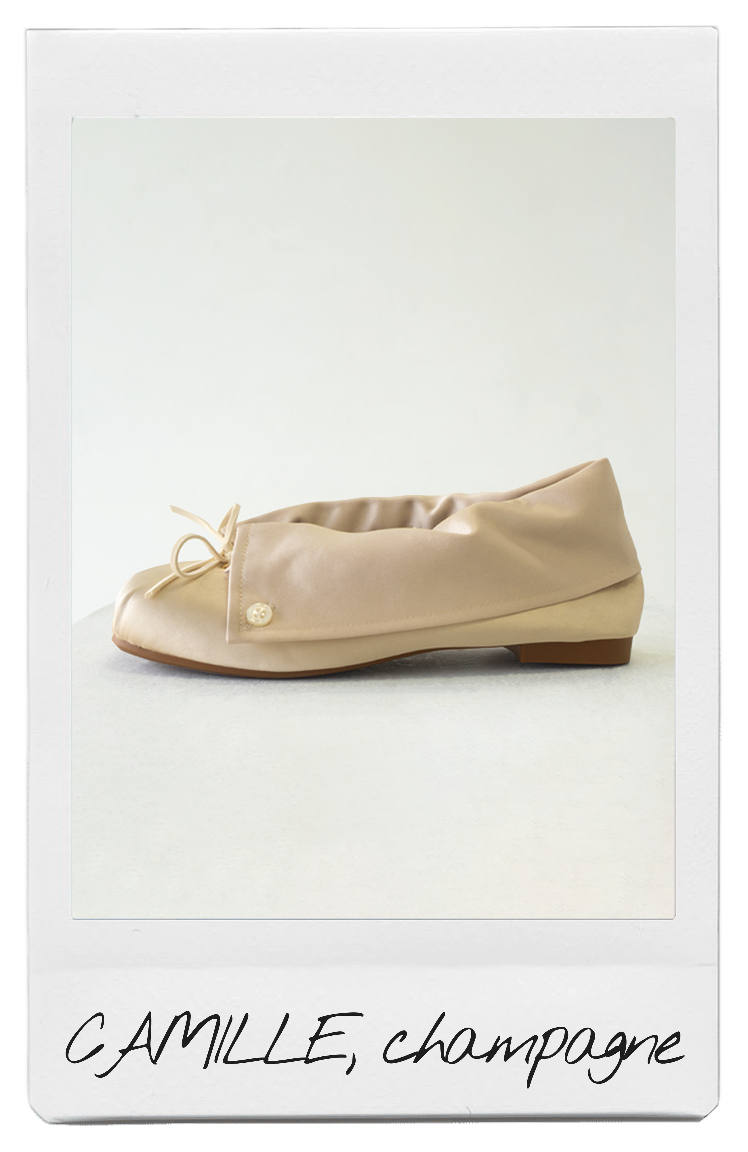 the CAMILLE ballerina flat in champagne
