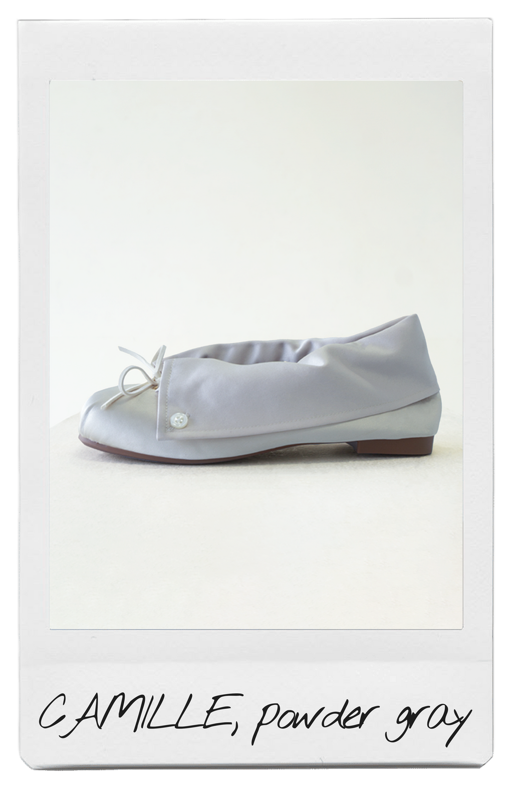 the CAMILLE ballerina flat in powder gray