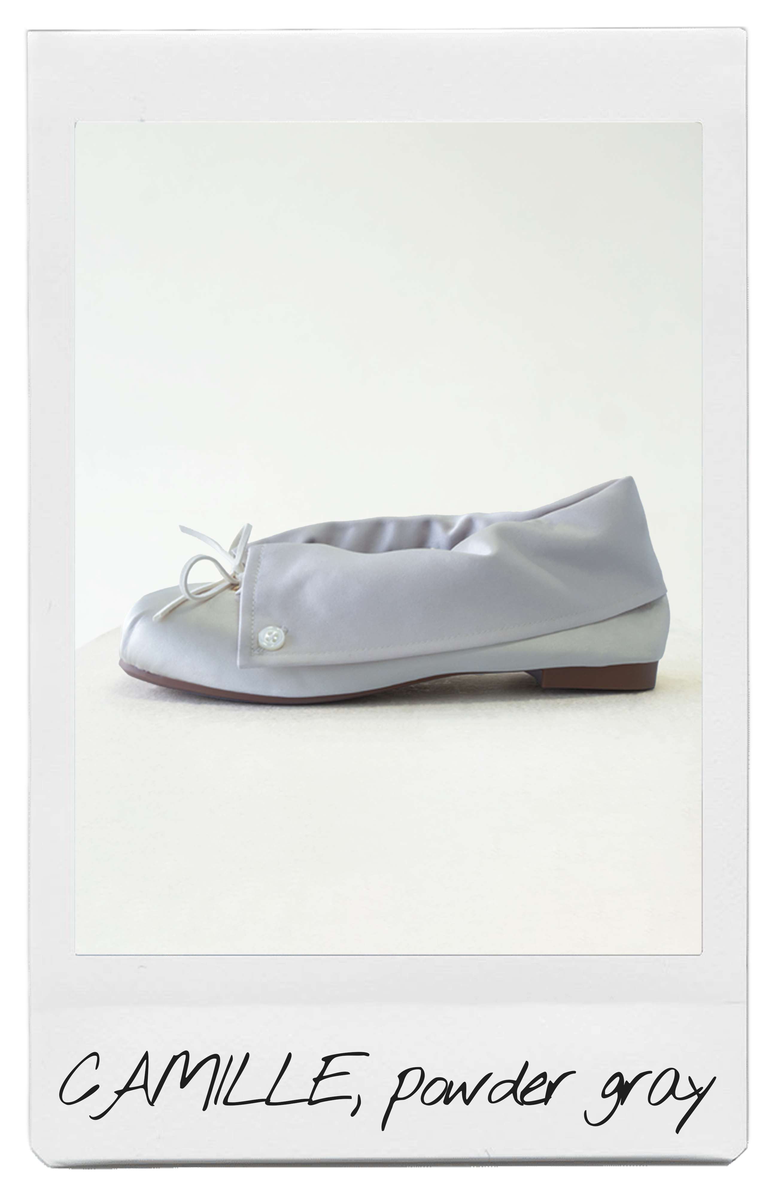 the CAMILLE ballerina flat in powder gray