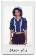 the SIREN polo hoodie in blue