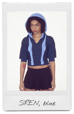 the SIREN polo hoodie in blue
